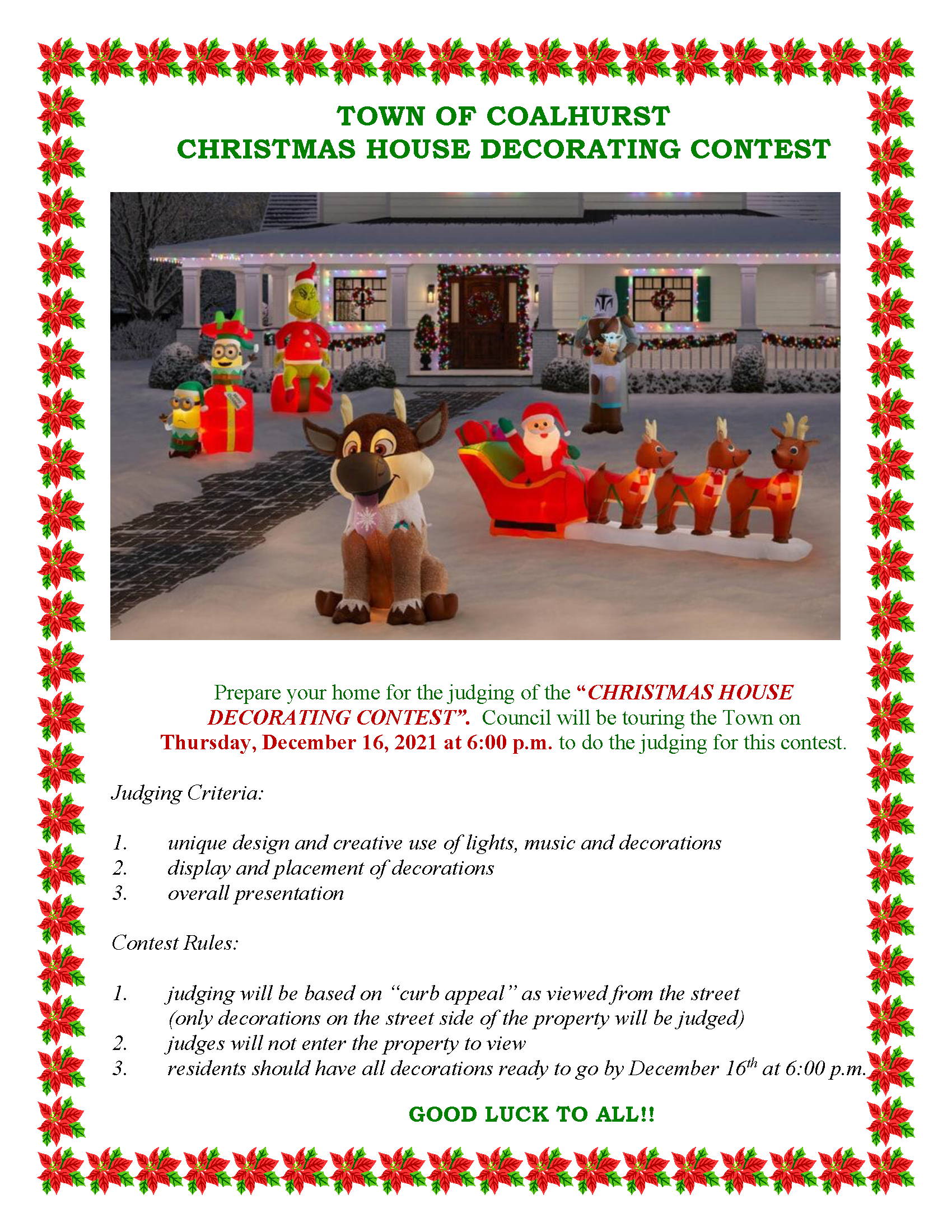 Christmas House Decorating Contest – Town of Coalhurst